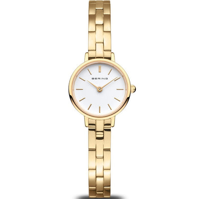 Bering Classic 11022-734 analog damklocka med vit urtavla och armband i rostfritt stål