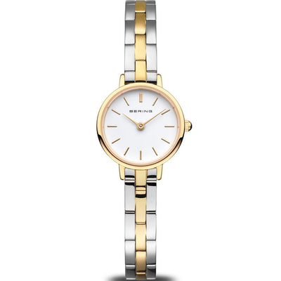 Bering Classic 11022-714 analog damklocka med vit urtavla och armband i rostfritt stål