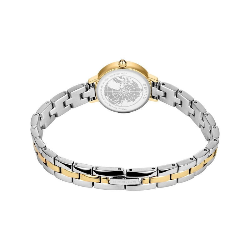 Bering Classic 11022-714 analog damklocka med vit urtavla och armband i rostfritt stål
