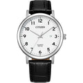Citizen Dress BI5070-06A analog herrklocka med vit urtavla och armband i läder