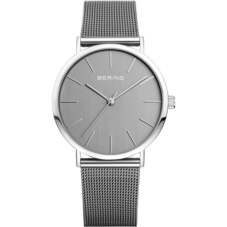Bering Classic 13436-309 analog damklocka med grå urtavla och armband i rostfritt stål