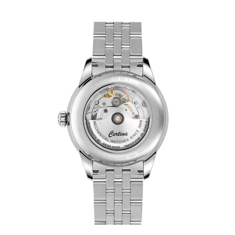 Certina DS-1 Big Date Powermatic 80 C029.426.11.041.00 analog herrklocka med blå urtavla och armband i rostfritt stål