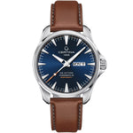 Certina DS Action Day Date Powermatic 80 C032.430.16.041.00 analog herrklocka med blå urtavla och armband i läder