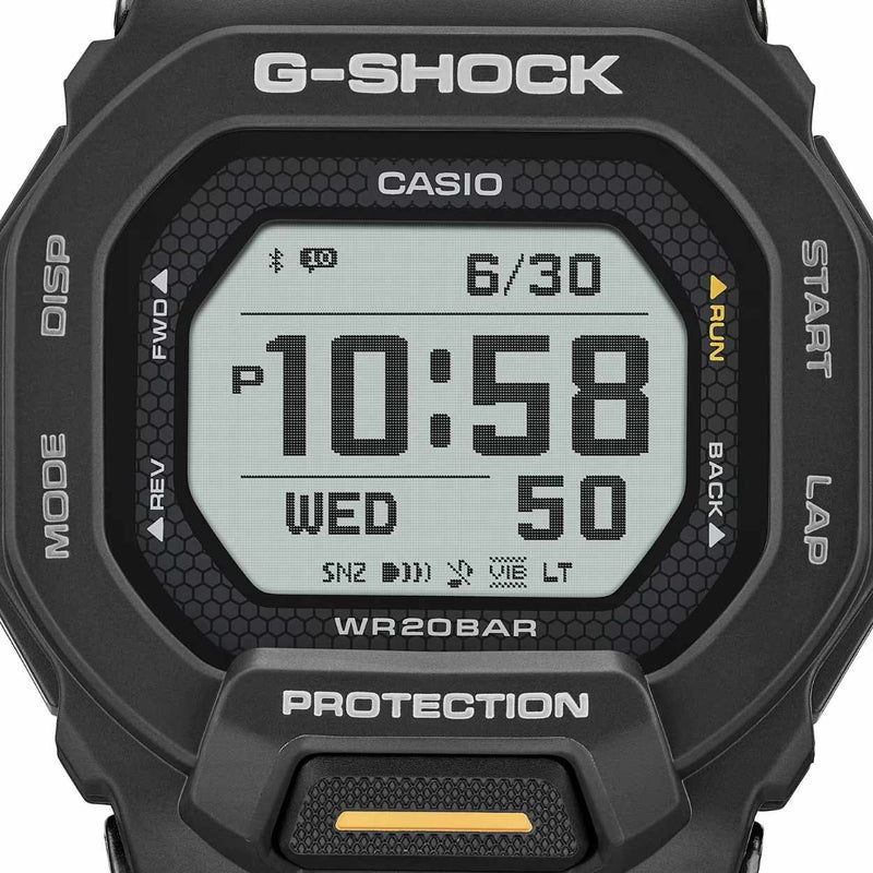 Casio G-SHOCK GBD-200-1A1ER digital herrklocka med svart urtavla och armband i resin