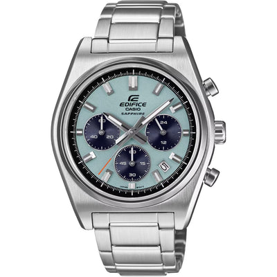 Casio Edifice Chronograph EFB-730D-2BVUEF analog herrklocka med flerfärgad urtavla och armband i rostfritt stål