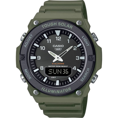 Casio Timeless AQ-S820W-3BVEF ana-digi herrklocka med svart urtavla och armband i resin