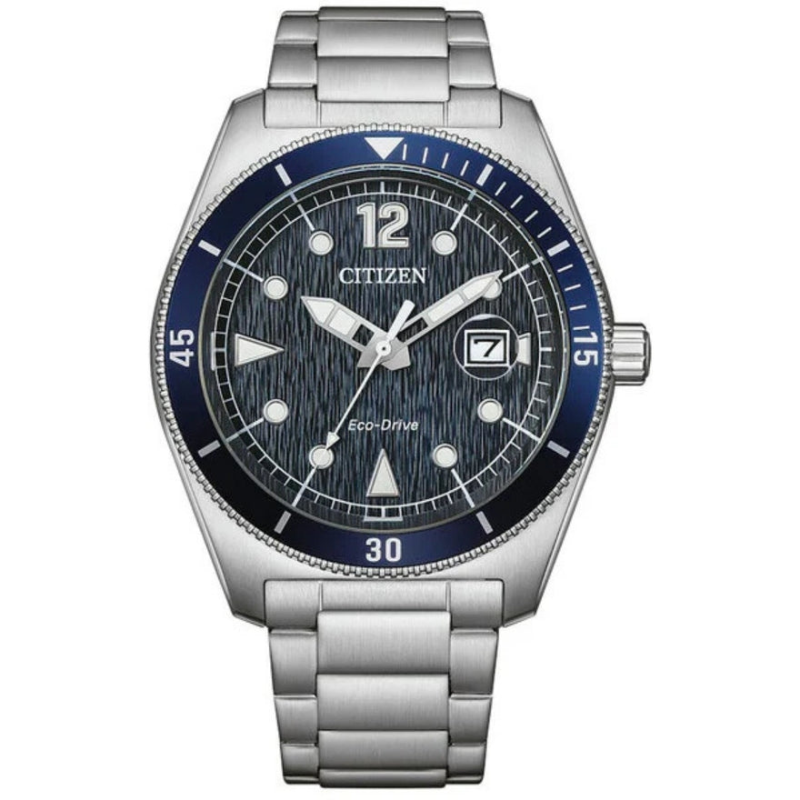 Citizen Core Collection AW1881-52L analog herrklocka med blå urtavla och armband i rostfritt stål