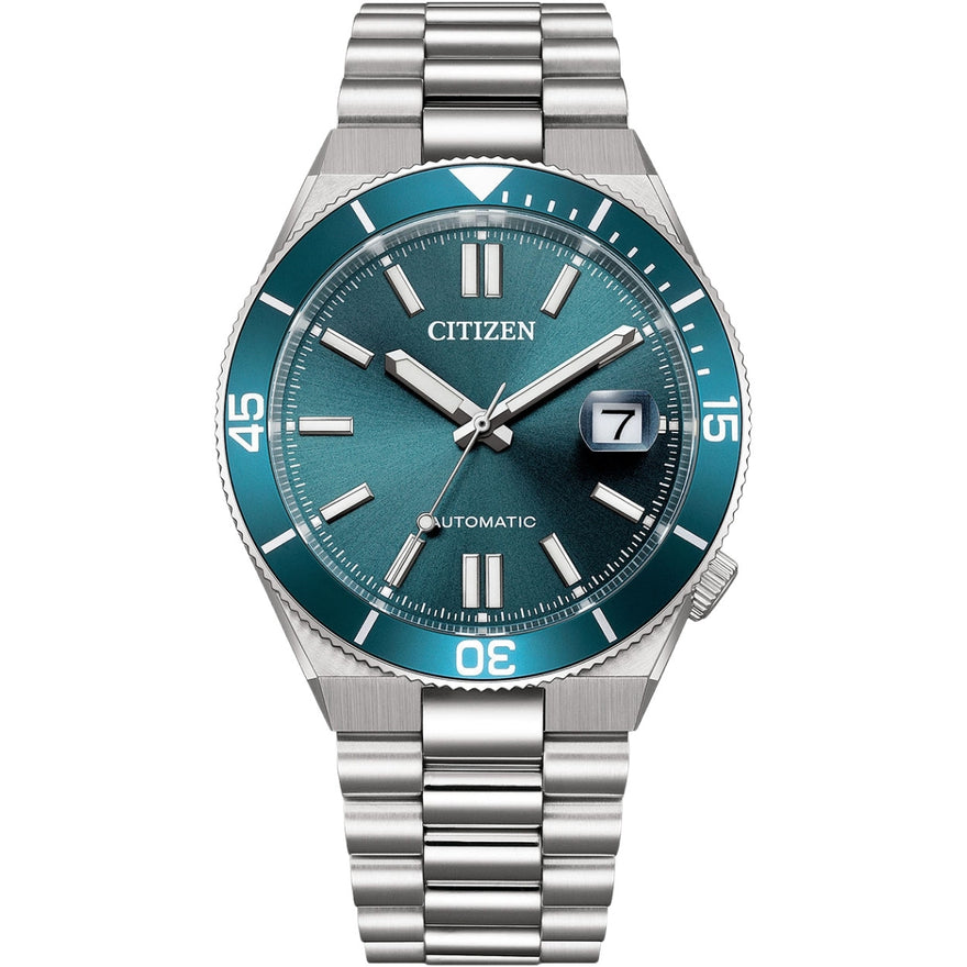 Citizen Tsuyosa Shore NJ0231-56L analog herrklocka med blå urtavla och armband i rostfritt stål