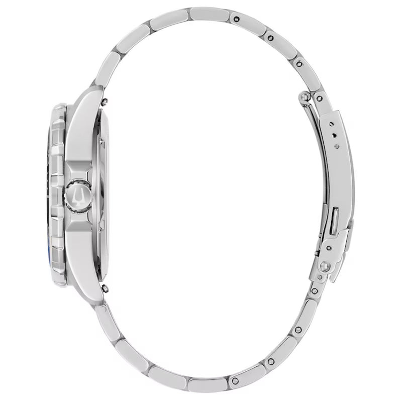 Bulova Marine Star 98B466 analog herrklocka med blå urtavla och armband i rostfritt stål