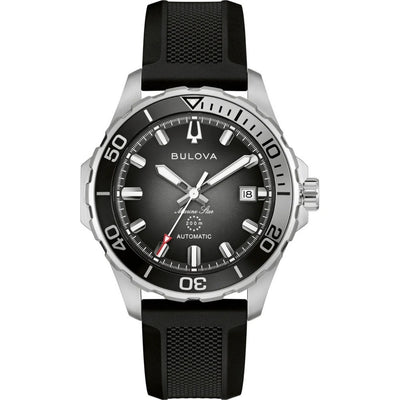 Bulova Marine Star 98B465 analog herrklocka med svart urtavla och armband i resin