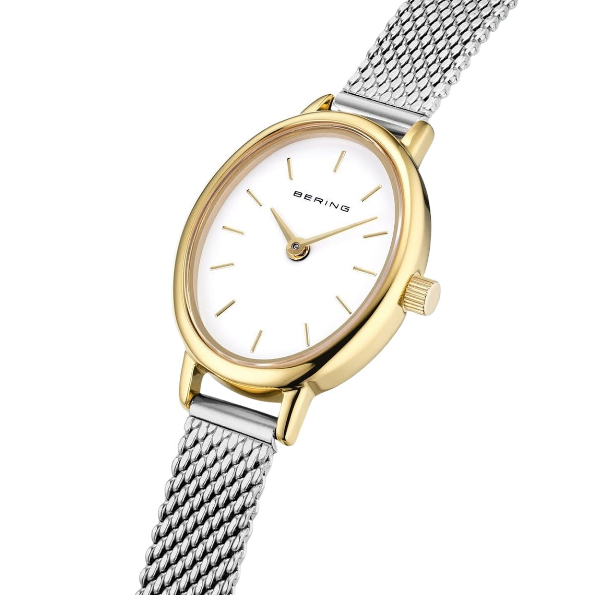 Bering Classic 11020-010 analog damklocka med vit urtavla och armband i rostfritt stål