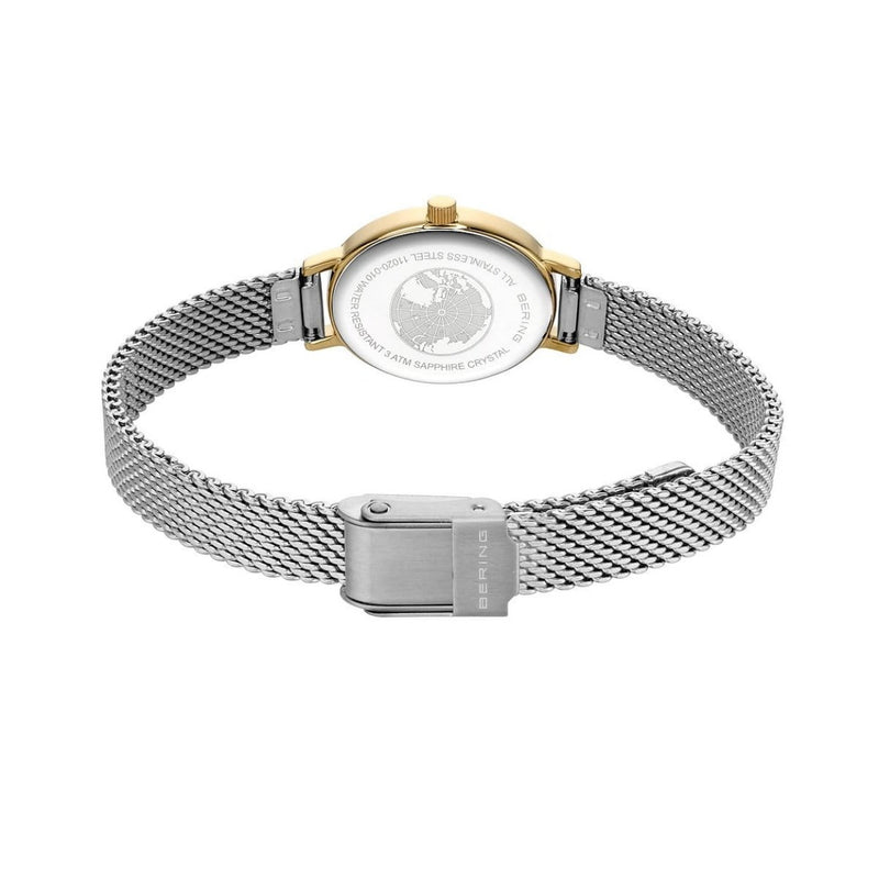 Bering Classic 11020-010 analog damklocka med vit urtavla och armband i rostfritt stål