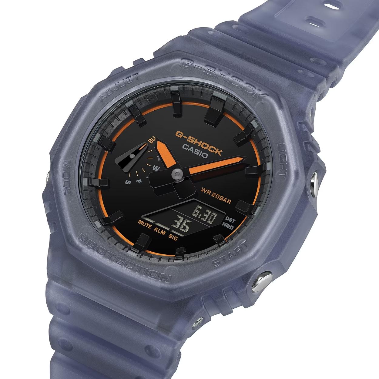 Casio G-Shock GA-2100K-2AER analog unisexklocka med svart urtavla och armband i resin