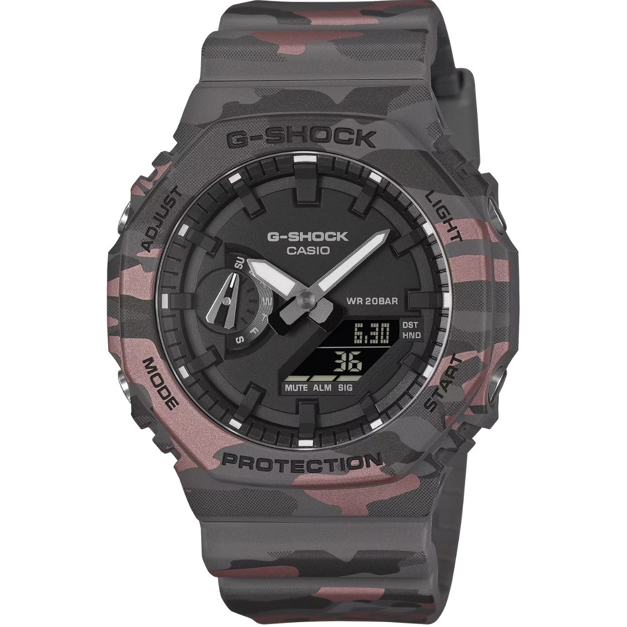 Casio G-Shock GA-2100CM-8AER ana-digi herrklocka med svart urtavla och armband i resin