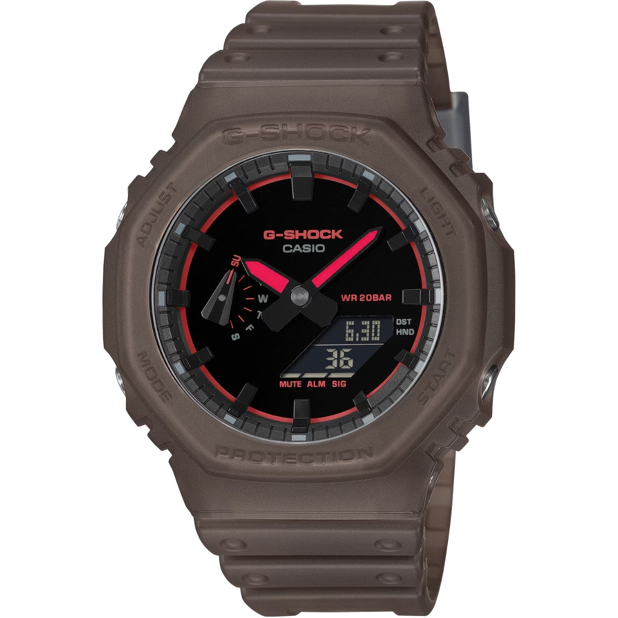Casio G-Shock GA-2100K-5AER analog unisexklocka med svart urtavla och armband i resin