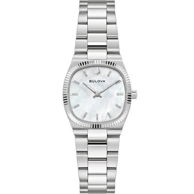 Bulova Super Seville 96L353 analog damklocka med pärlemor urtavla och armband i rostfritt stål