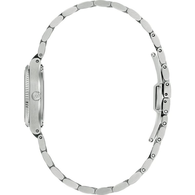 Bulova Super Seville 96L354 analog damklocka med rött urtavla och armband i rostfritt stål