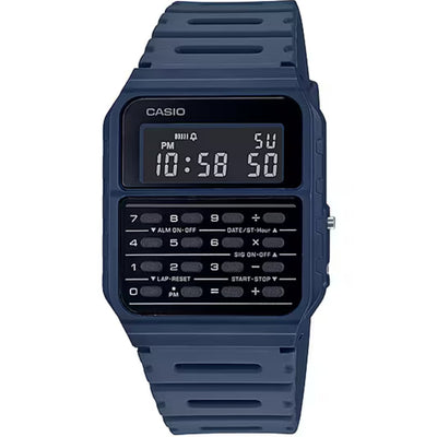 Casio Vintage CA-53WF-2BDF digital unisexklocka med svart urtavla och armband i resin