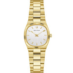 Bulova Super Seville 97L189 analog damklocka med vit urtavla och armband i rostfritt stål