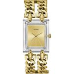 Guess Trend Heavy Metal GW0669L1 analog damklocka med guld urtavla och armband i rostfritt stål