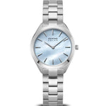 Bering Solar 17331-707 analog damklocka med blå urtavla och armband i rostfritt stål