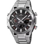 Casio Edifice ECB-2300D-1AEF analog herrklocka med svart urtavla och armband i rostfritt stål