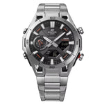 Casio Edifice ECB-2300D-1AEF analog herrklocka med svart urtavla och armband i rostfritt stål