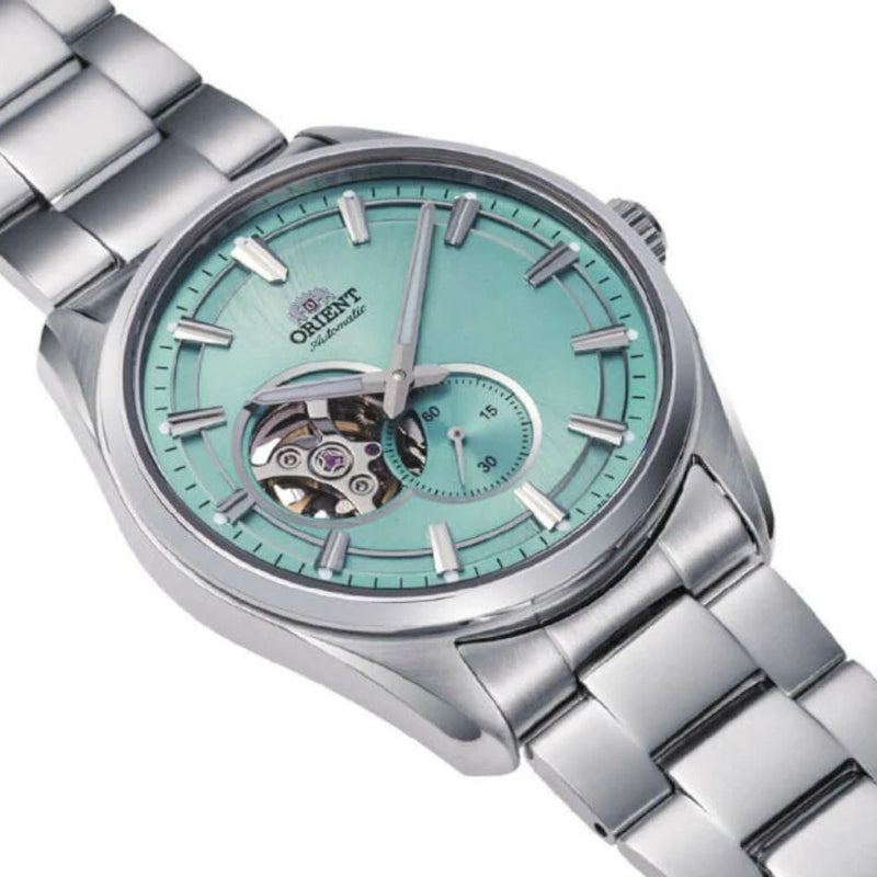 Orient Contemporary RA-AR0009L30B analog herrklocka med blå urtavla och armband i rostfritt stål