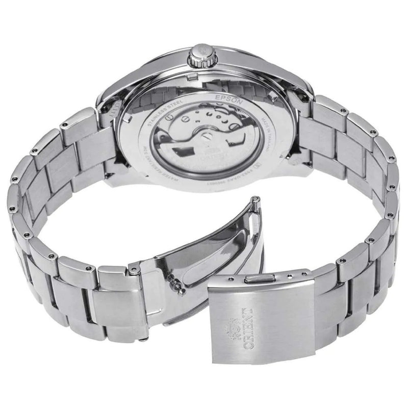 Orient Contemporary RA-AR0009L30B analog herrklocka med blå urtavla och armband i rostfritt stål