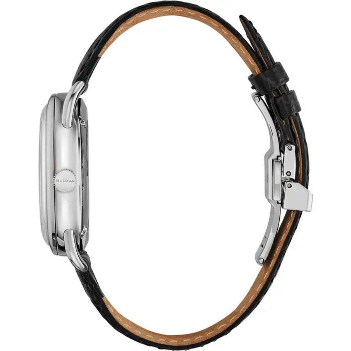 Bulova Joseph Commodore 96B324 analog herrklocka med brun urtavla och armband i läder