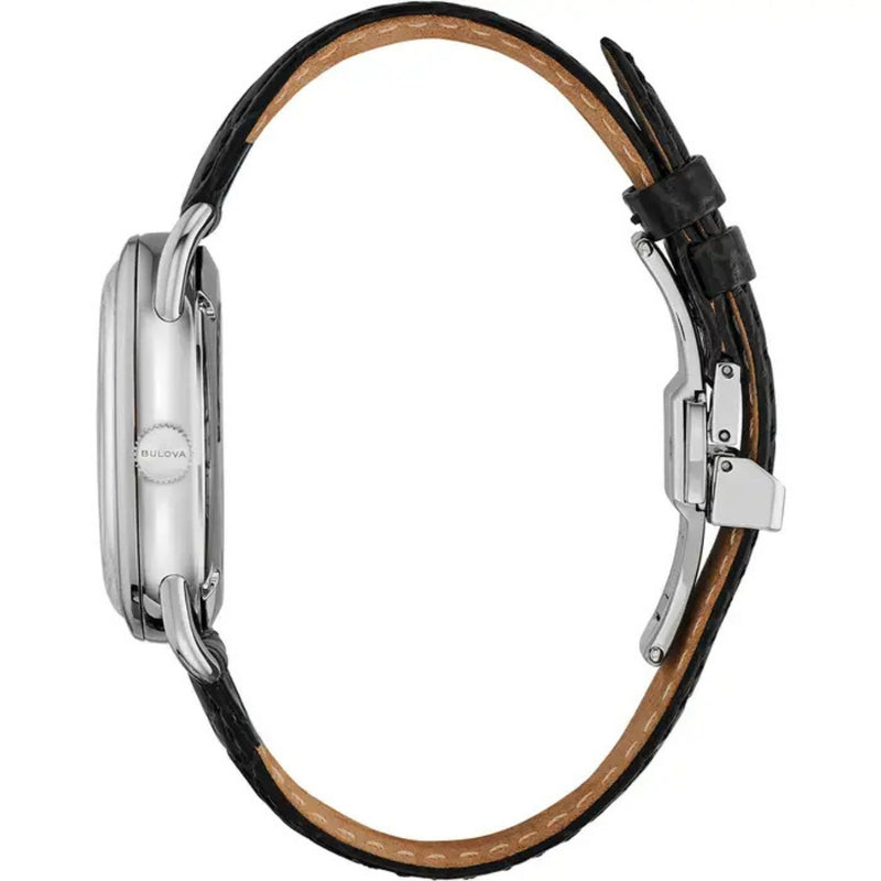 Bulova Joseph Commodore 96B324 analog herrklocka med brun urtavla och armband i läder