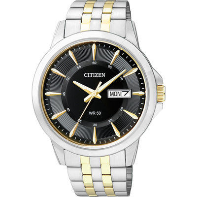 Citizen Classic BF2018-52EE analog herrklocka med svart urtavla och armband i rostfritt stål