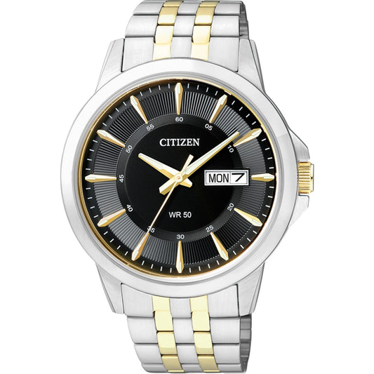 Citizen Classic BF2018-52EE analog herrklocka med svart urtavla och armband i rostfritt stål