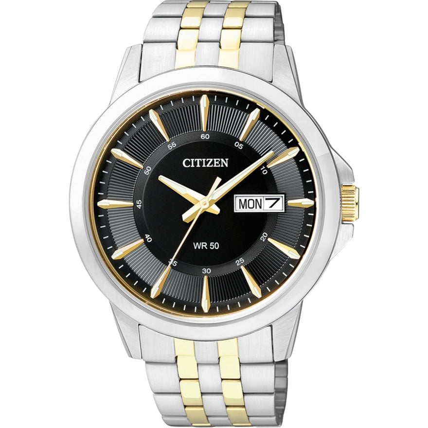 Citizen Classic BF2018-52EE analog herrklocka med svart urtavla och armband i rostfritt stål