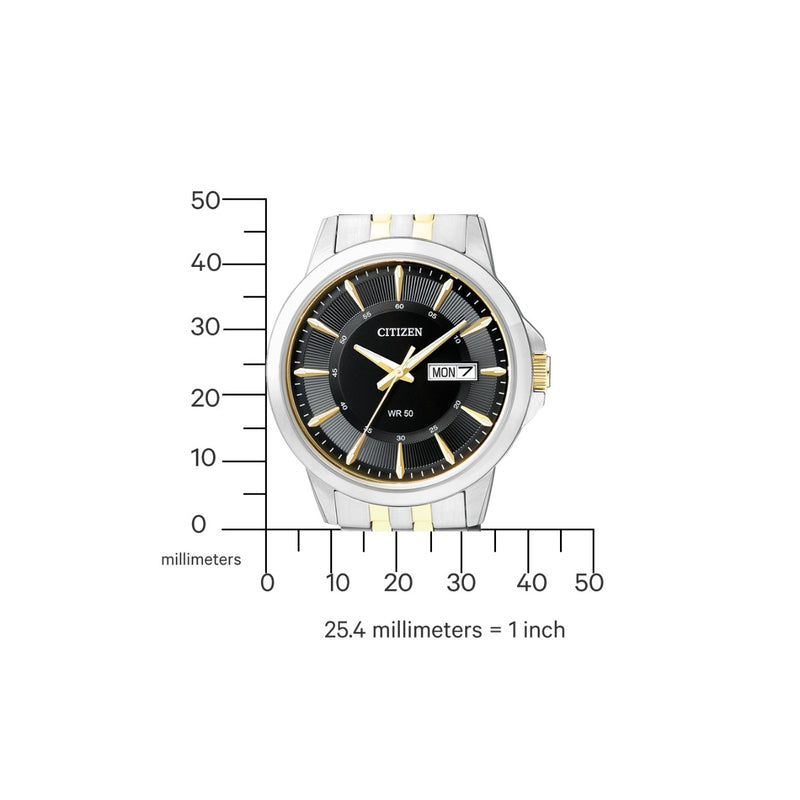 Citizen Classic BF2018-52EE analog herrklocka med svart urtavla och armband i rostfritt stål