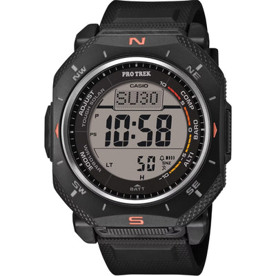 Casio Pro Trek PRG-69-1ER digital unisexklocka med svart urtavla och armband i resin