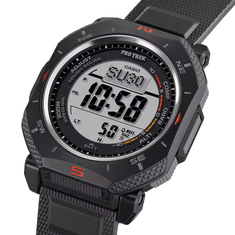 Casio Pro Trek PRG-69-1ER digital unisexklocka med svart urtavla och armband i resin