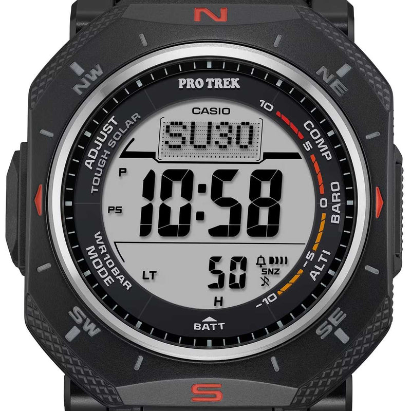 Casio Pro Trek PRG-69-1ER digital unisexklocka med svart urtavla och armband i resin