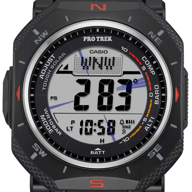 Casio Pro Trek PRG-69-1ER digital unisexklocka med svart urtavla och armband i resin