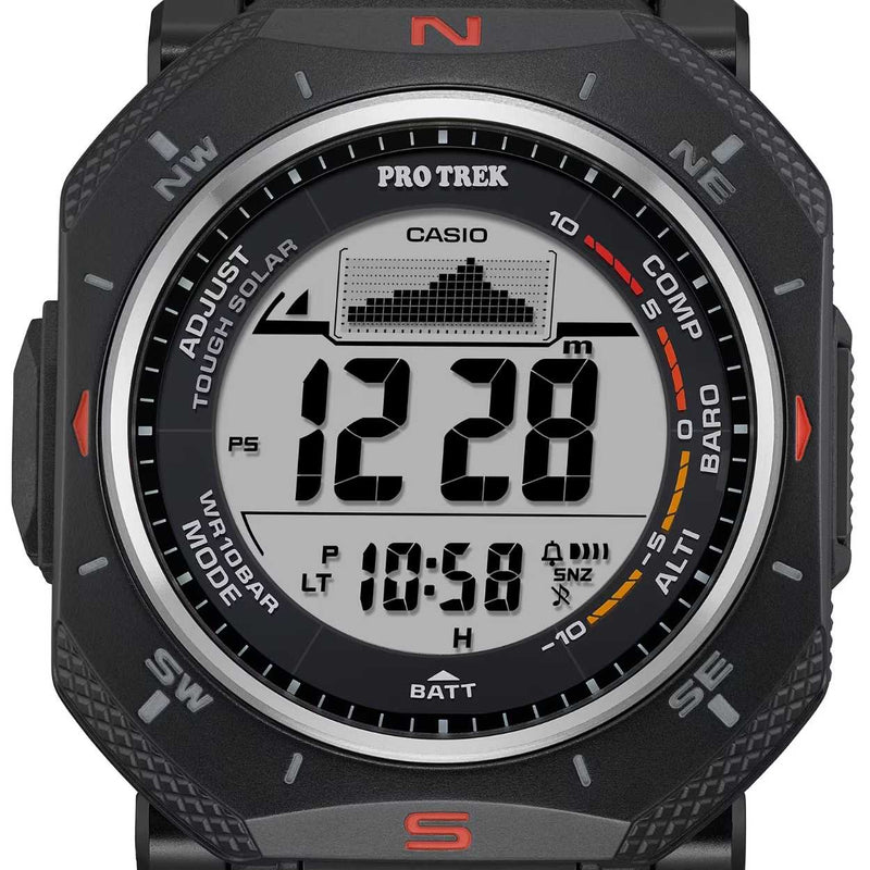 Casio Pro Trek PRG-69-1ER digital unisexklocka med svart urtavla och armband i resin