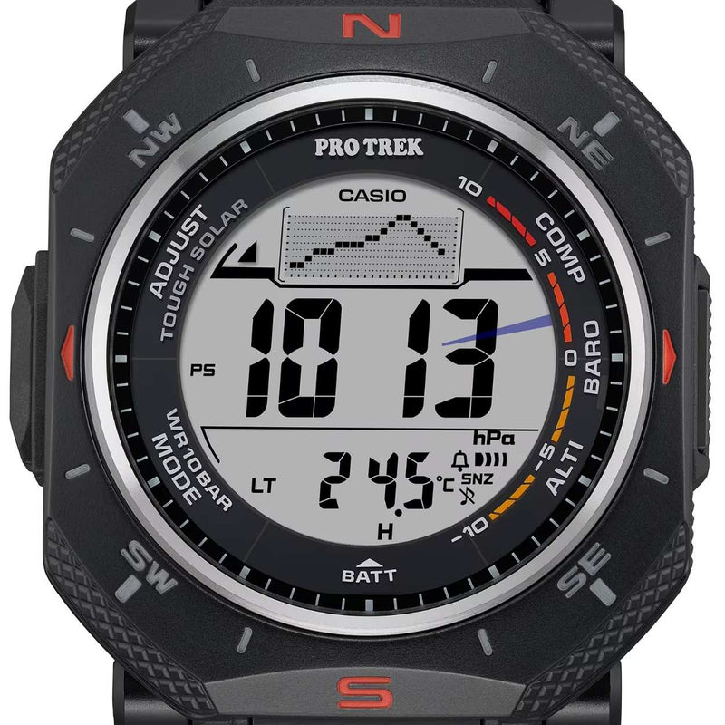 Casio Pro Trek PRG-69-1ER digital unisexklocka med svart urtavla och armband i resin