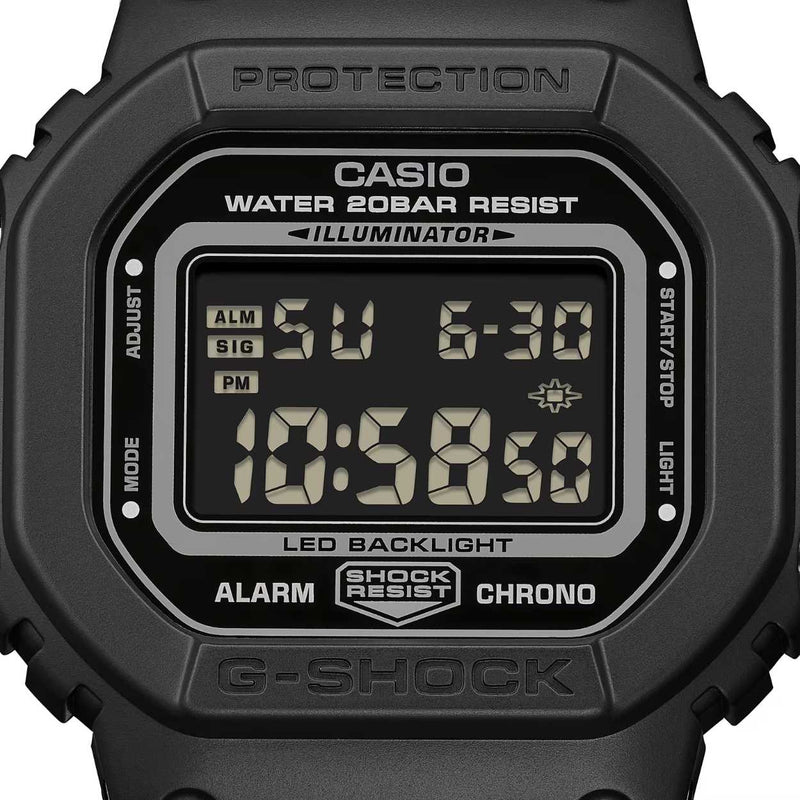 Casio G-Shock DW-5600MNC-1ER digital unisexklocka med svart urtavla och armband i resin