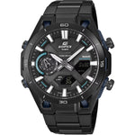 Casio Edifice ECB-2300DC-1AEF ana-digi herrklocka med svart urtavla och armband i rostfritt stål