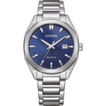 Citizen Eco-Drive BM7620-83L analog unisexklocka med blå urtavla och armband i rostfritt stål