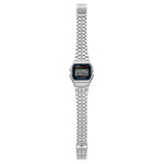Casio Vintage A159WE-1EF digital unisexklocka med svart urtavla och armband i rostfritt stål