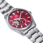 Orient Contemporary RA-AR0010R30B analog herrklocka med rött urtavla och armband i rostfritt stål