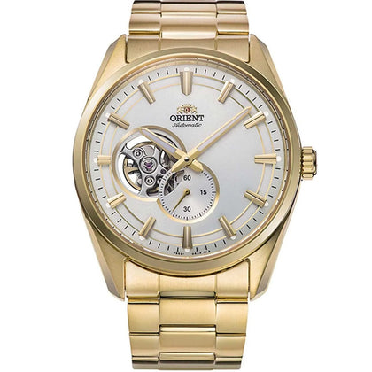 Orient Contemporary RA-AR0007S30B analog herrklocka med silver urtavla och armband i rostfritt stål