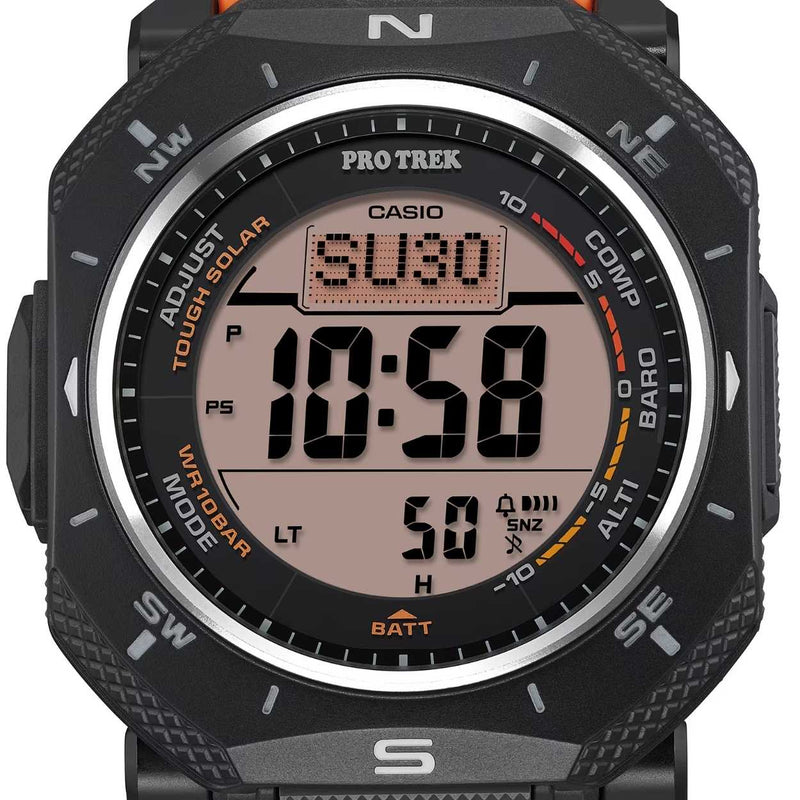 Casio Pro Trek PRG-69-4ER digital unisexklocka med orange urtavla och armband i resin