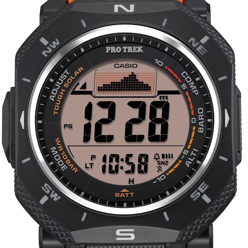 Casio Pro Trek PRG-69-4ER digital unisexklocka med orange urtavla och armband i resin