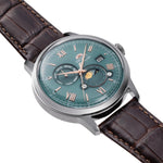Orient Bambino RA-AK0805E30B analog herrklocka med grön urtavla och armband i läder